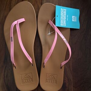 Reef Tan and Pink Flip Flops